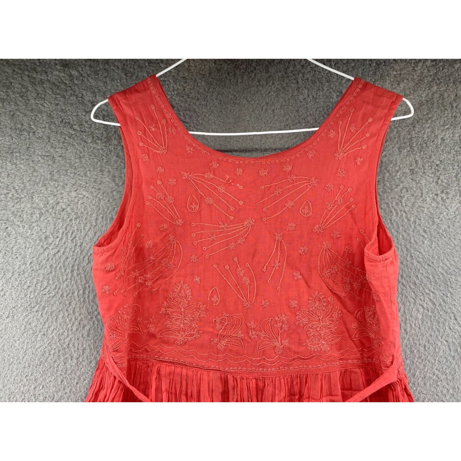 Vintage VINTAGE Victoria Holley Embroidered Floral Sleeveless Maxi Dress P Pink Women's Maxi Dress Embroidered Floral 90s Victoria Holley Size S / US 4 / IT 40 - 3 Thumbnail