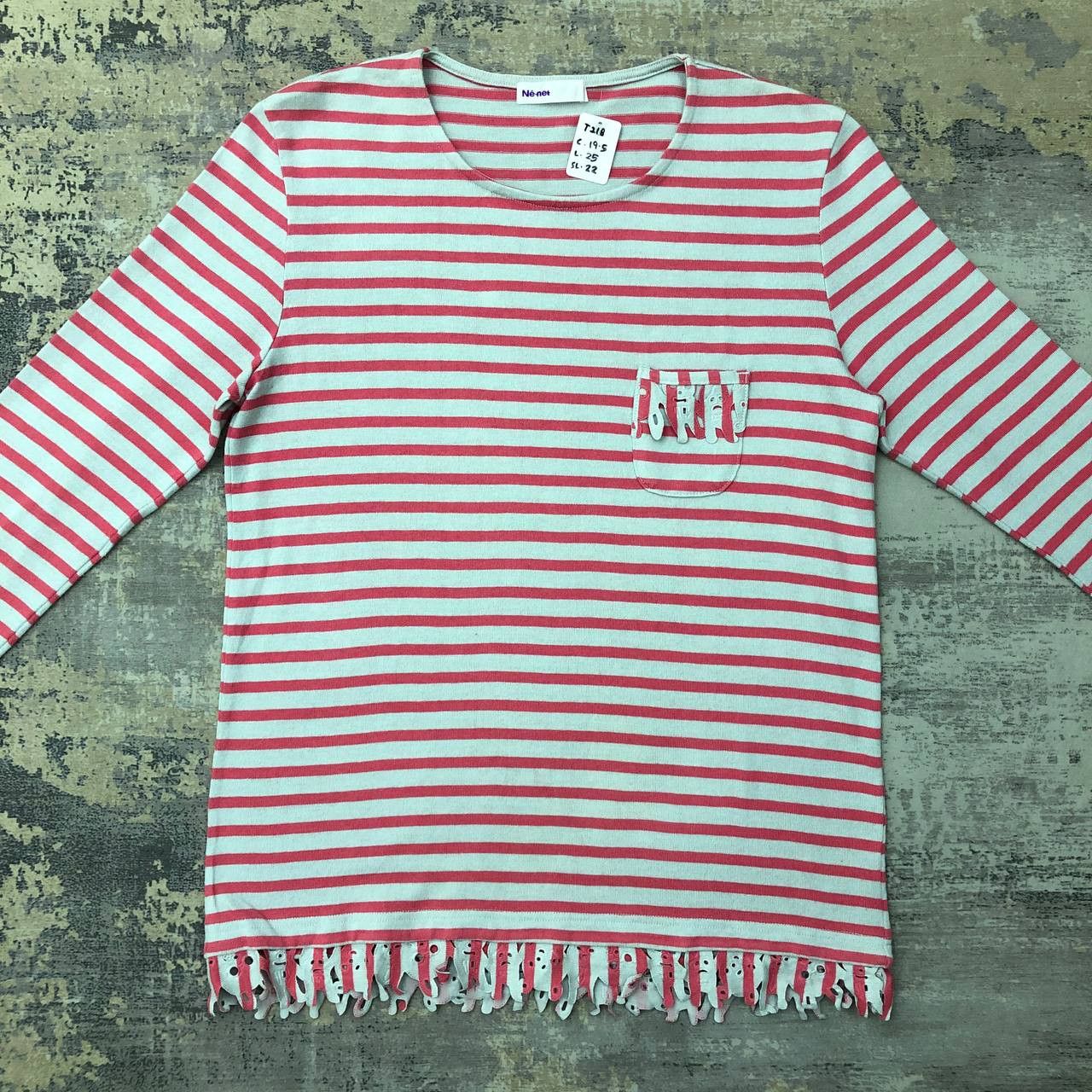 Issey Miyake × Ne-Net T218 NE-NET BY ISSEY STRIPED TEE Size L / US 10 / IT 46 - 2 Thumbnail