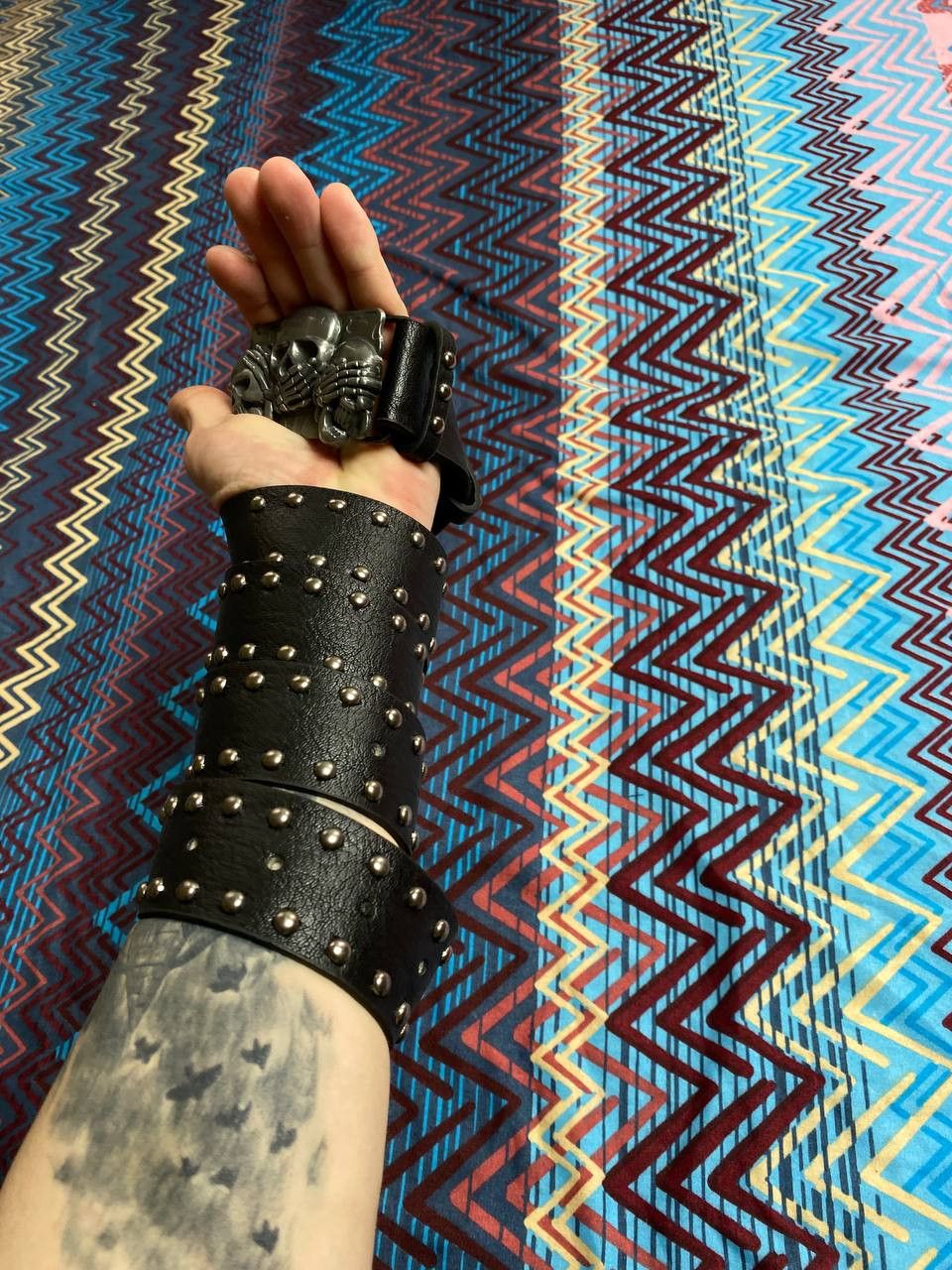 Japanese Brand × Vintage Vintage leather rhinestones belts BB Simon style punk y2k Size ONE SIZE - 9 Thumbnail
