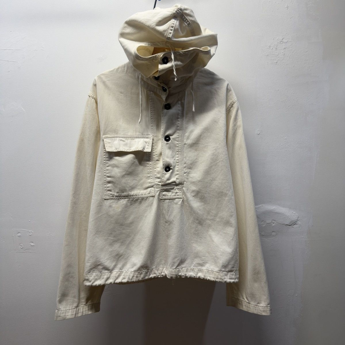 Vintage 40s WW2 US Navy Anti Gas Gunner Smock Jacket First Pattern Size US XL / EU 56 / 4 - 1 Thumbnail