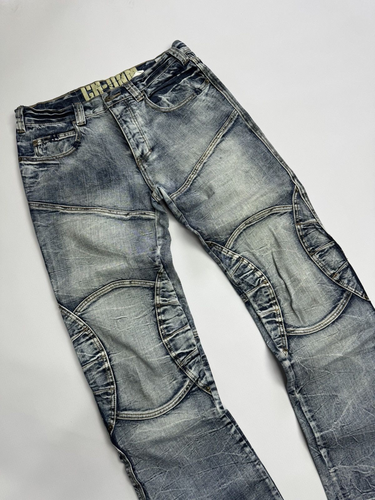 If Six Was Nine Y2K Biker Panel Denim Jeans Distressed Moto Style Archive Size US 32 / EU 48 - 5 Thumbnail