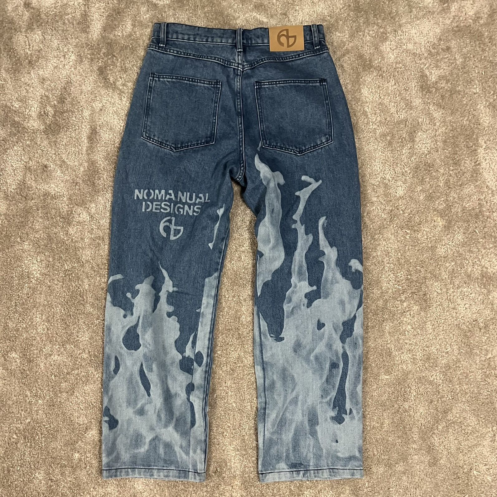 Japanese Brand × Vintage NOMANUAL “FLAME” denim pants Size US 32 / EU 48 - 2 Thumbnail