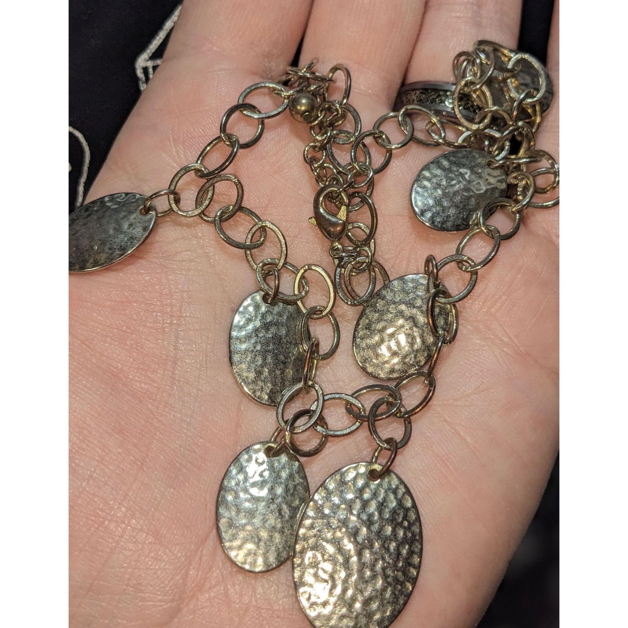 Other Hammered Metal Oval Charm Necklace Size ONE SIZE - 3 Thumbnail