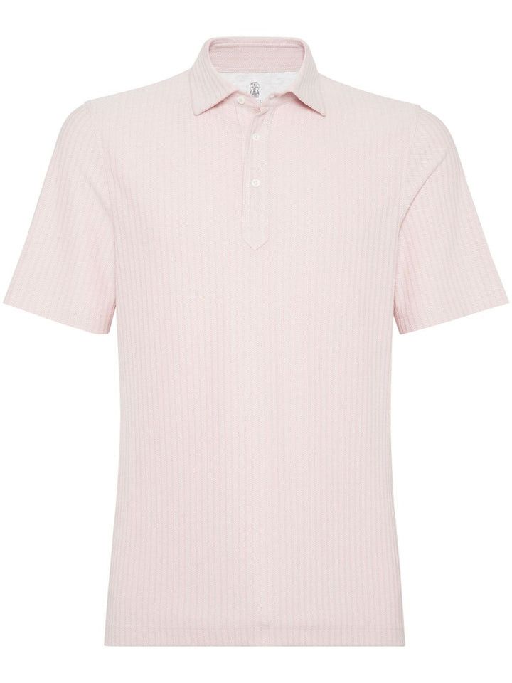 Brunello Cucinelli o1la1rc1a0325 Polo T-Shirt in Rose Size US M / EU 48-50 / 2 - 1 Thumbnail