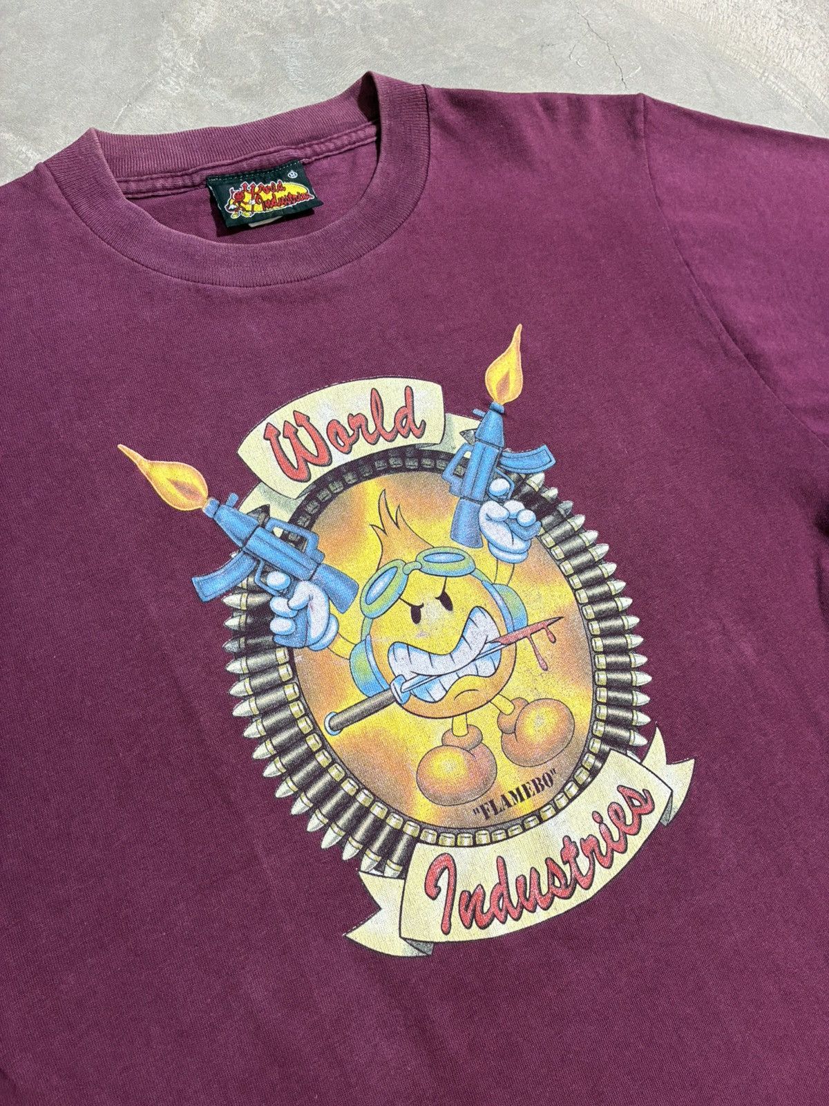World Industries Vintage World Industries Flameboy T Shirt Made in USA M Size US M / EU 48-50 / 2 - 2 Thumbnail
