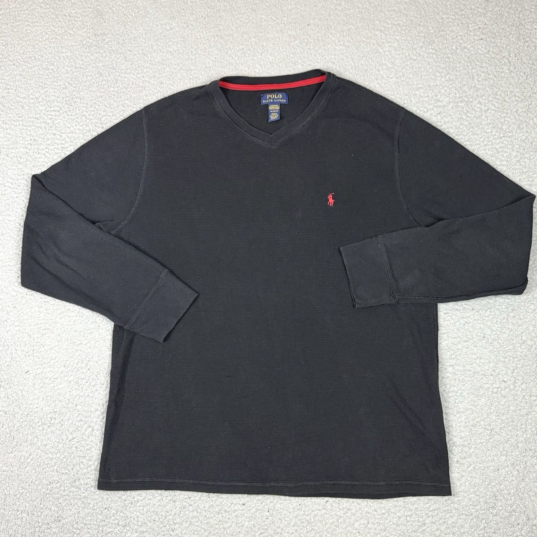 Ralph Lauren Polo Ralph Lauren Shirt Mens XL Black Thermal Long Sleeve Waffle Top Casual Pony Size US XL / EU 56 / 4 - 2 Thumbnail
