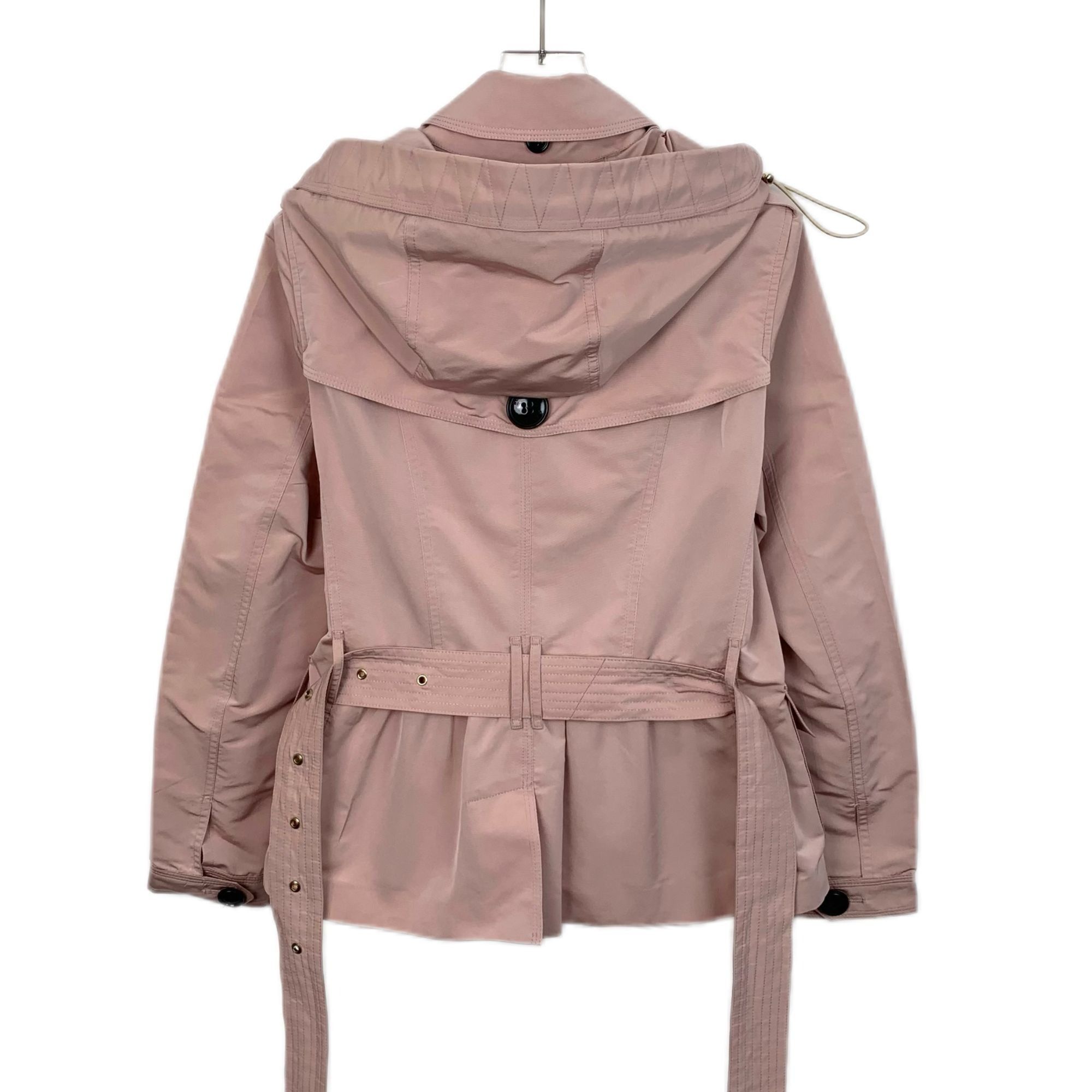 Burberry Burberry Brit Pink Hooded Double-Breasted Belted Short Trenc Size S / US 4 / IT 40 - 3 Thumbnail