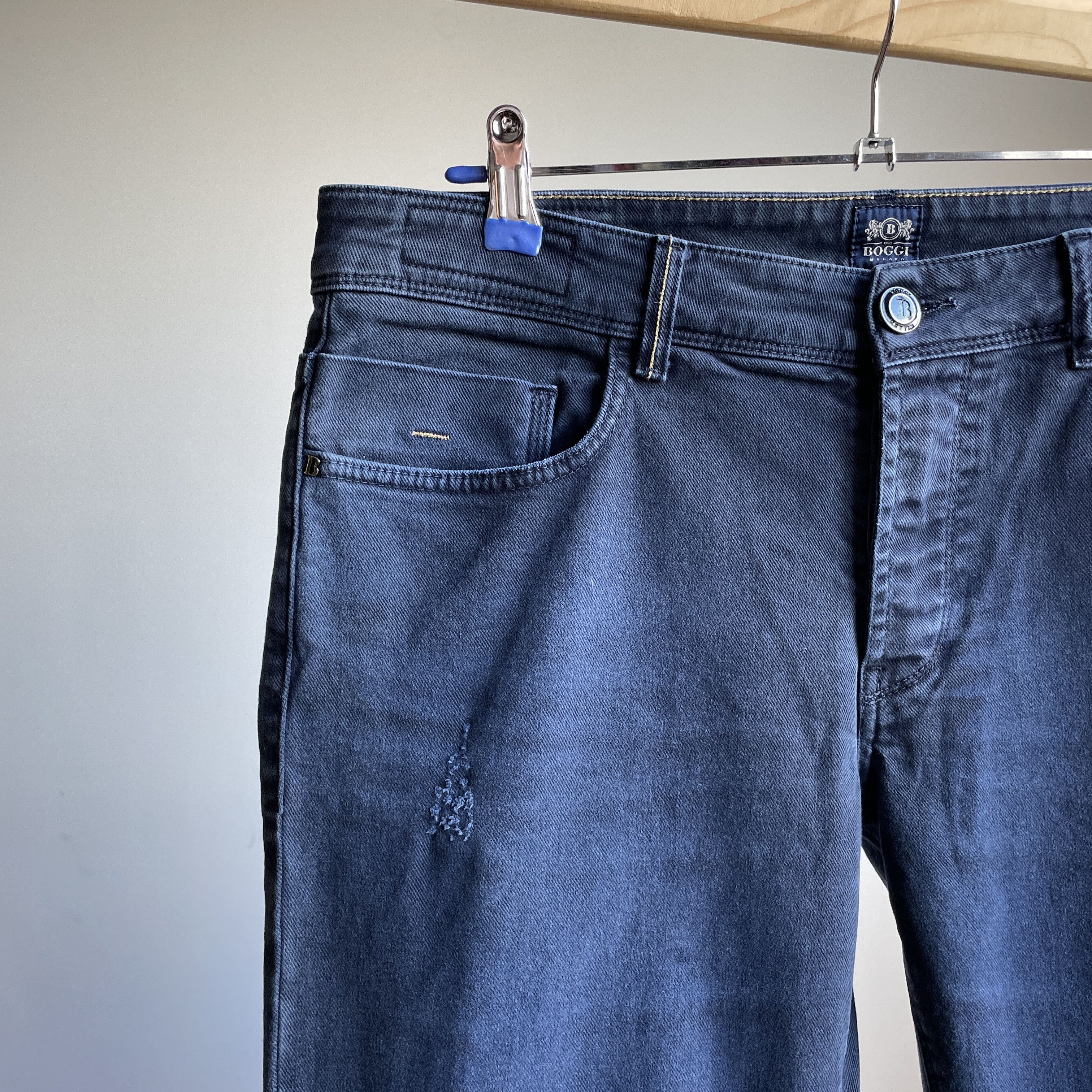 Boggi Boggi Manuel Extra Slim Fit Distressed Garment Dyed Denim Size US 36 / EU 52 - 7 Thumbnail
