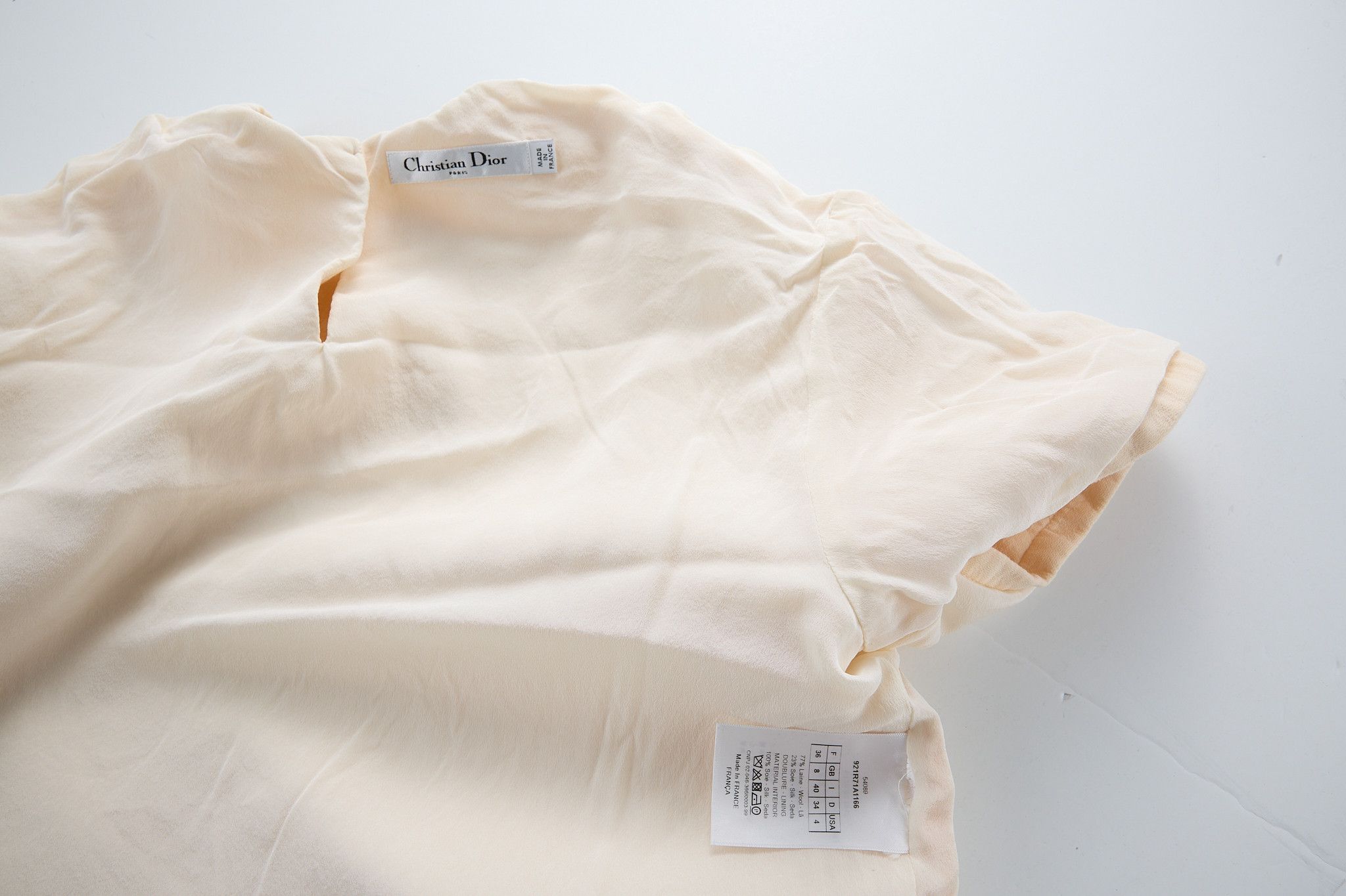 Dior Dior Straight Mini Dress - White Wool and Silk Size S / US 4 / IT 40 - 6 Thumbnail