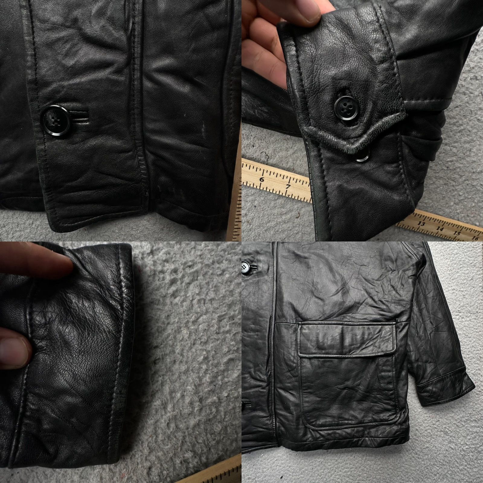 Vintage J Park Couture Quilt Lined Leather Jacket Coat Mens XL Black Pockets Size US XL / EU 56 / 4 - 8 Thumbnail