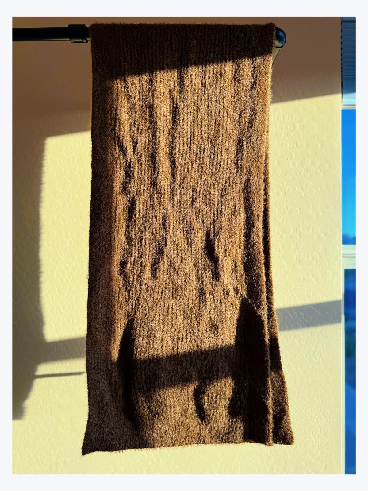 Other Soft Textured Fuzzy Knit Scarf - Warm Chocolate Brown Size ONE SIZE - 1 Thumbnail