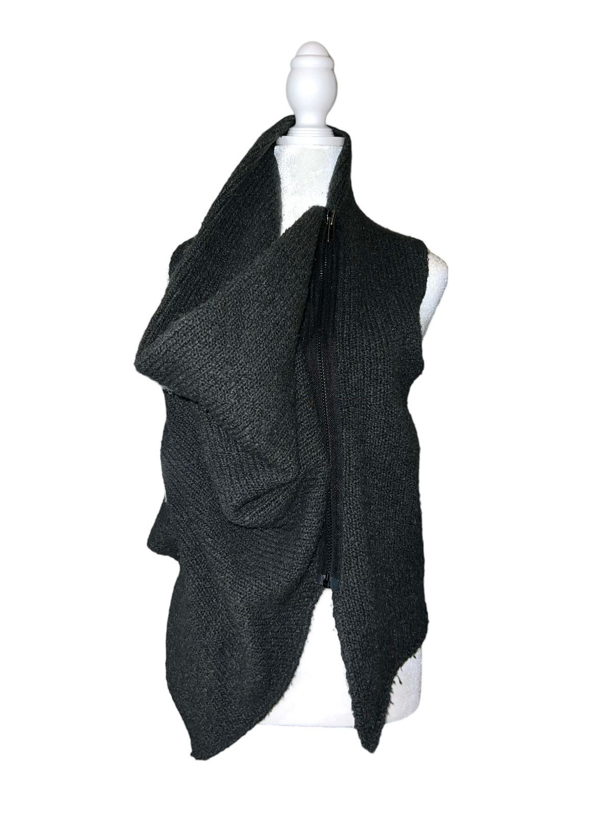 image of Archival Clothing Haider Ackermann Fw11 Charcoal Wool Cashmere Gilet Vest in Grey (Size Medium)