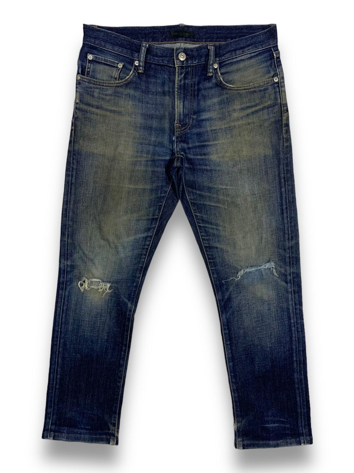 Uniqlo Vintage Uniqlo S002 Mud Washed Distressed Denim Jeans | Grailed