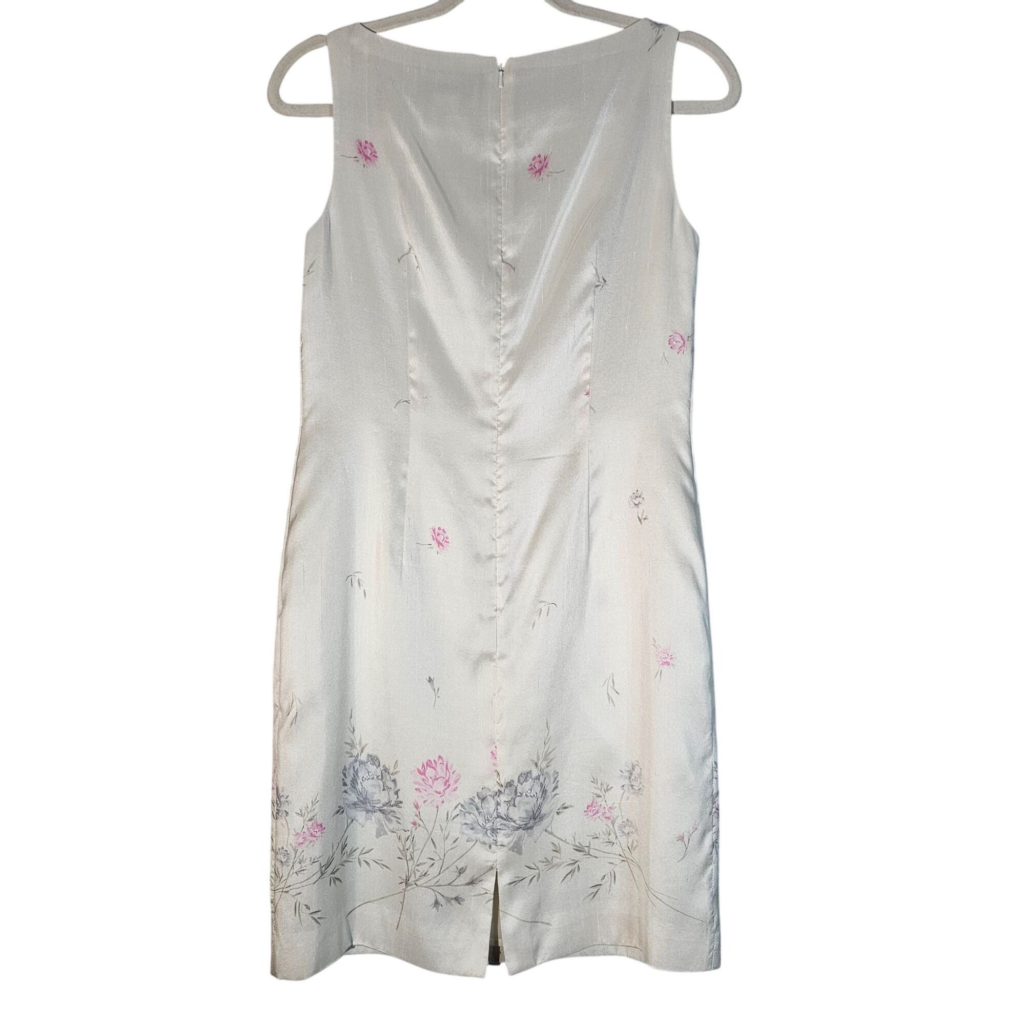 Other Petite Sophisticate Sleeveless Silk Floral Sheath Dress 6 Pi Size M / US 6-8 / IT 42-44 - 3 Thumbnail