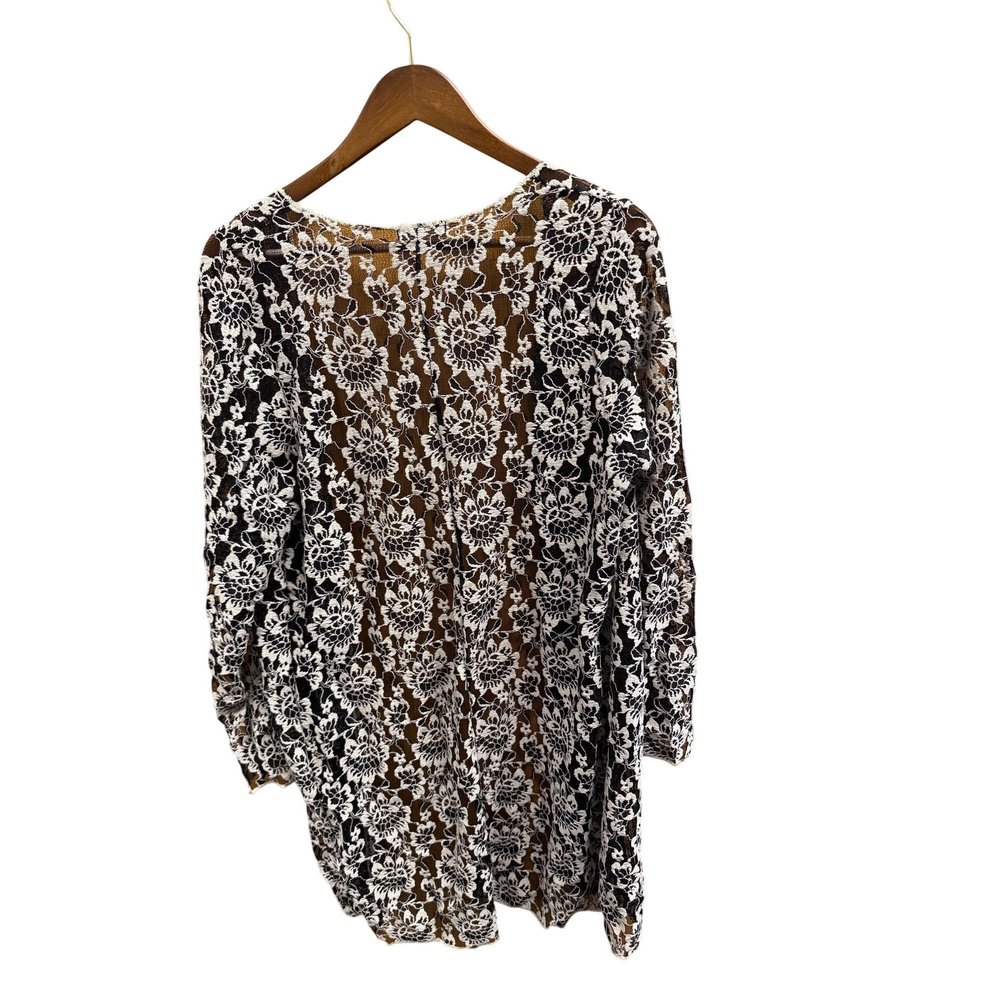 Other Floral Lace 1X Long Cardigan Kimono Jacket For Women In Blac Size XL / US 12-14 / IT 48-50 - 7 Thumbnail