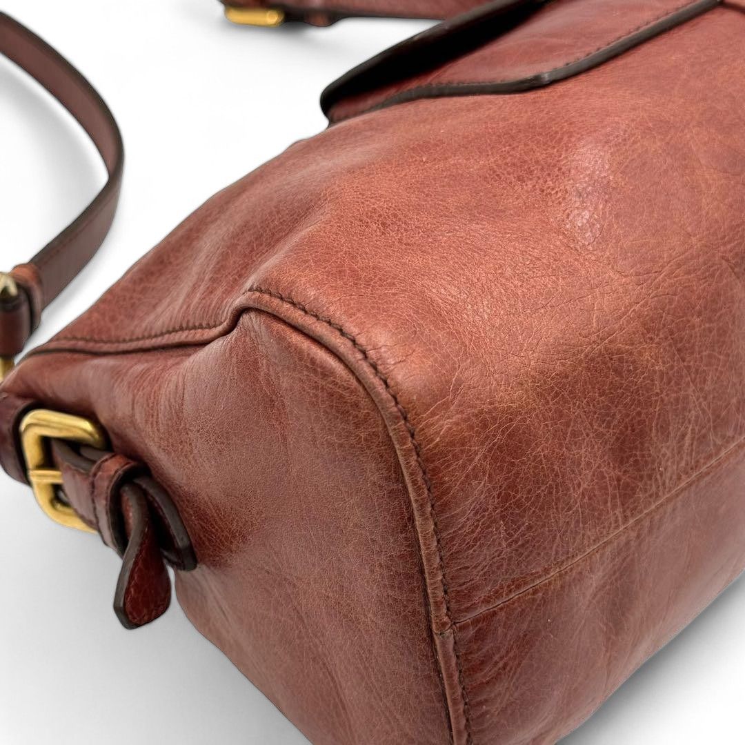 Prada Prada - one shoulder bag leather handbag gold hardware Size ONE SIZE - 6 Thumbnail