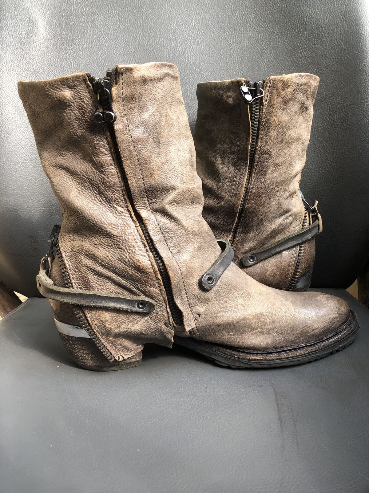 A.S.98 A.S 98 Grey Calf Skin Leather Women’s Boots Size 39 Size US 8.5 / IT 38.5 - 6 Thumbnail