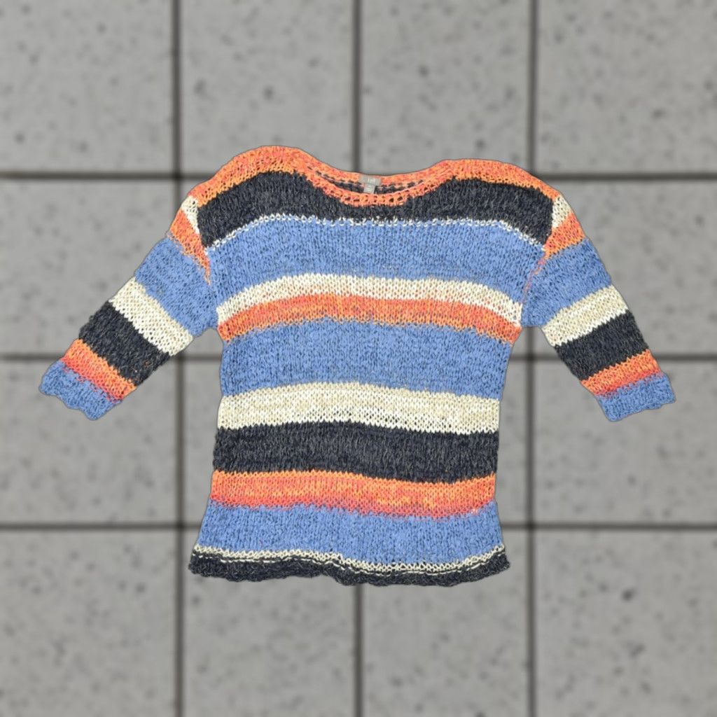 J. Jill J. Jill Sweater Striped Knit 3/4 Sleeve Multicolor Cotton Womens Size M Pullover Autumn Winter Spring Size M / US 6-8 / IT 42-44 - 1 Thumbnail