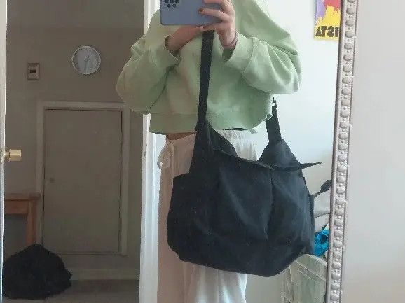 Japanese Brand Black Casual Canvas Shoulder Bag Size ONE SIZE - 6 Thumbnail