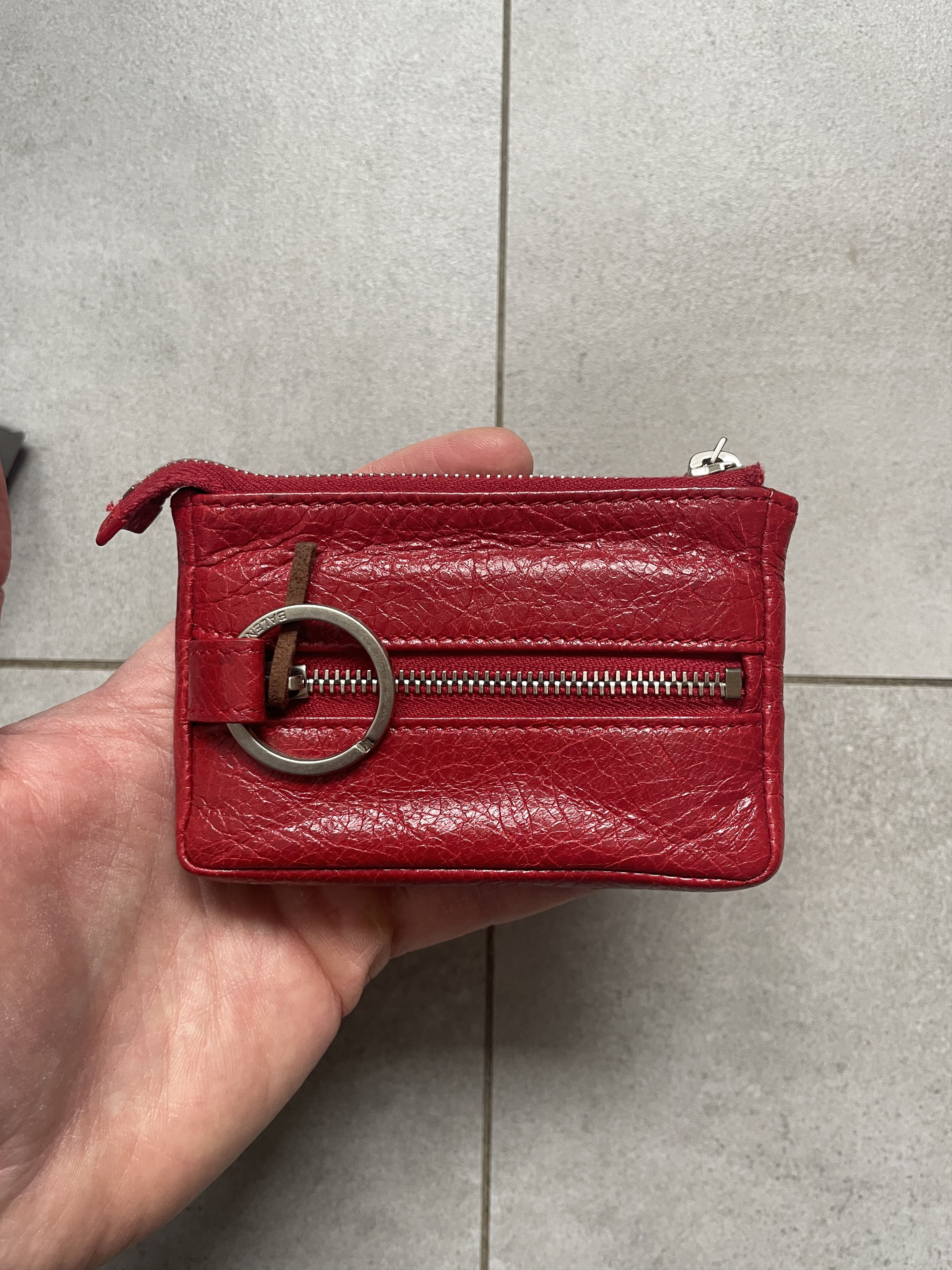 Balenciaga BALENCIAGA RED SOFT LEATHER AVANT GARDE CARDHOLDER POUCH Size ONE SIZE - 2 Thumbnail