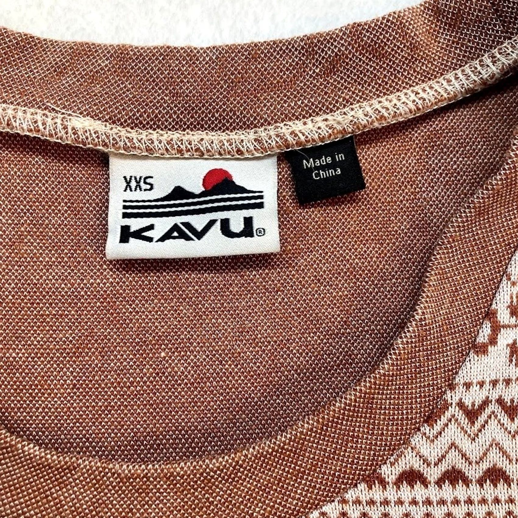KAVU KAVU Sweater Womens XXS Brown Fair Isle Mini Dress Tan Size Side Button Accents Size XXS / US 00 / IT 34 - 4 Thumbnail