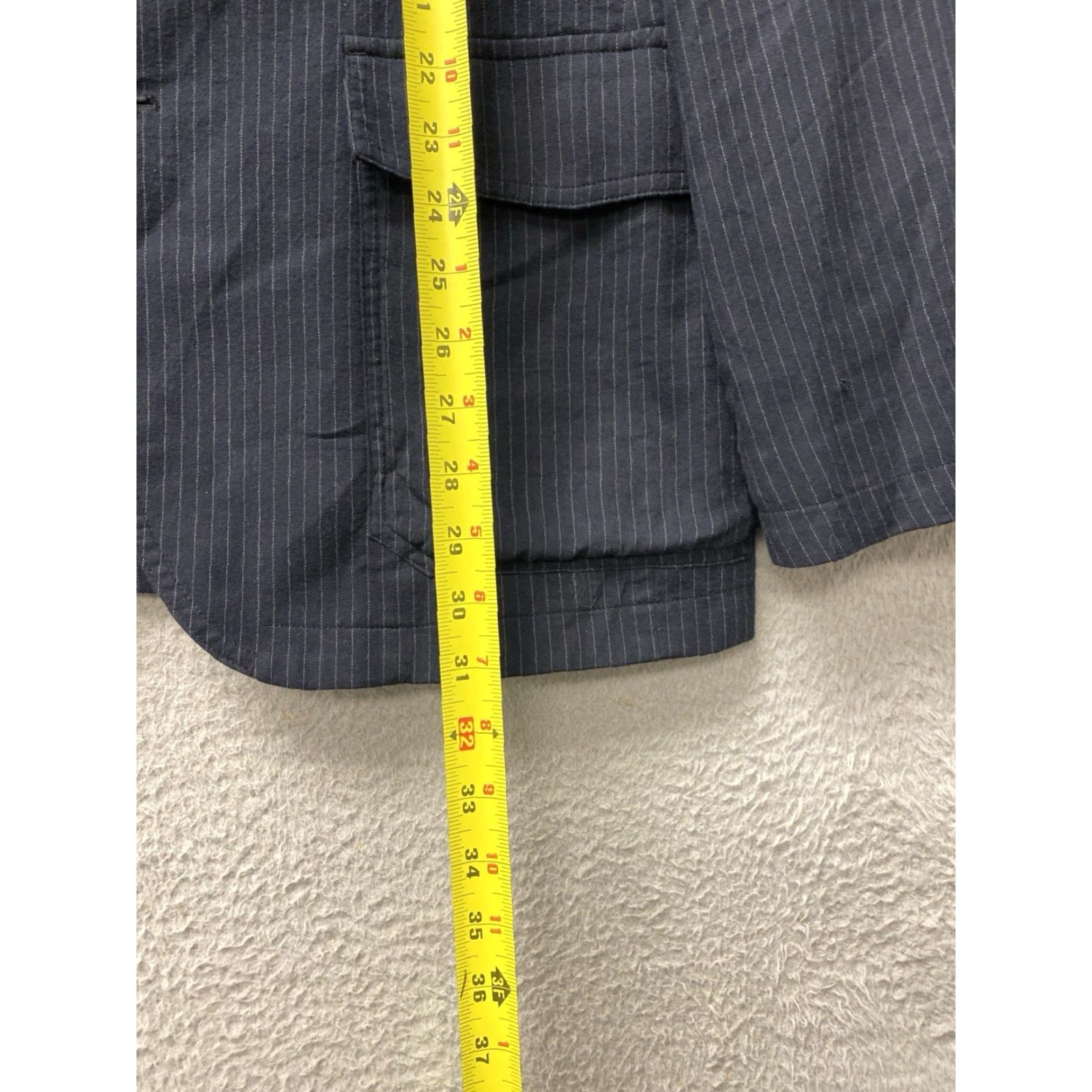 Banana Republic VINTAGE Banana Republic Blazer Jacket Men 42R Black Brown Striped Three-Button Front Four-Button Sleeve Notch Lapel Single-Vented 0462 Size 42R - 6 Thumbnail