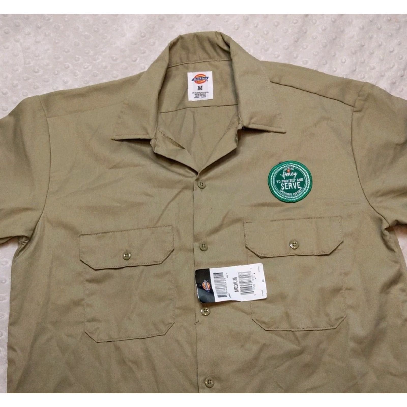 Dickies Dickies Shirt Mens Short Sleeve Button-Up 2XL Khaki Beige Jim Beam Honey NWT Vintage Size US XXL / EU 58 / 5 - 4 Thumbnail