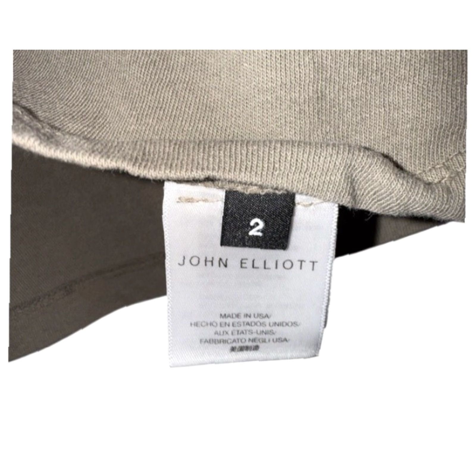 John Elliott John Elliott Mens T Shirt Short Sleeve Taupe Brown Neutral Essential Sz 2 Size US XS / EU 42 / 0 - 5 Thumbnail