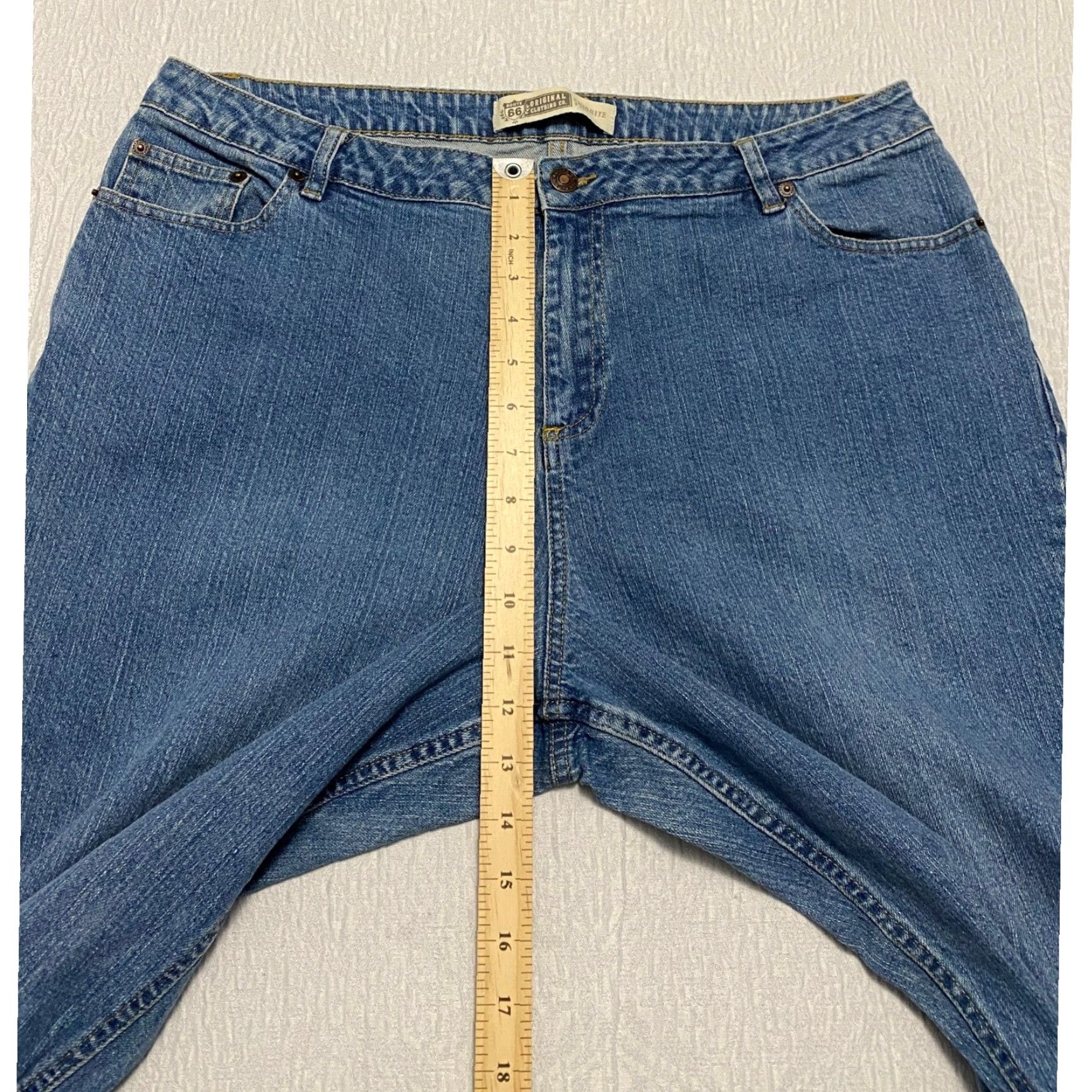 Route 66 VINTAGE Route 66 Bootcut Jeans Women's Plus Size 18 Short Blue 36x27 Casual Denim Pockets Comfort Size 40" / US 18 - 6 Thumbnail