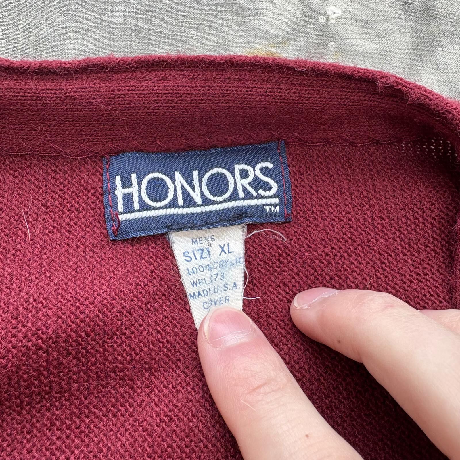 Vintage Vintage 80s 90s Burgundy Skater Grunge Knit Sweater Cardigan Size US XL / EU 56 / 4 - 2 Thumbnail