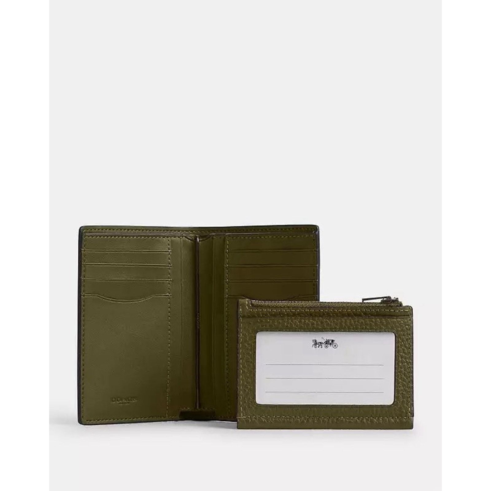 Coach NWT Coach 2-in-1 Wallet Soft Gunmetal/Olive CCL70 Size ONE SIZE - 9 Thumbnail