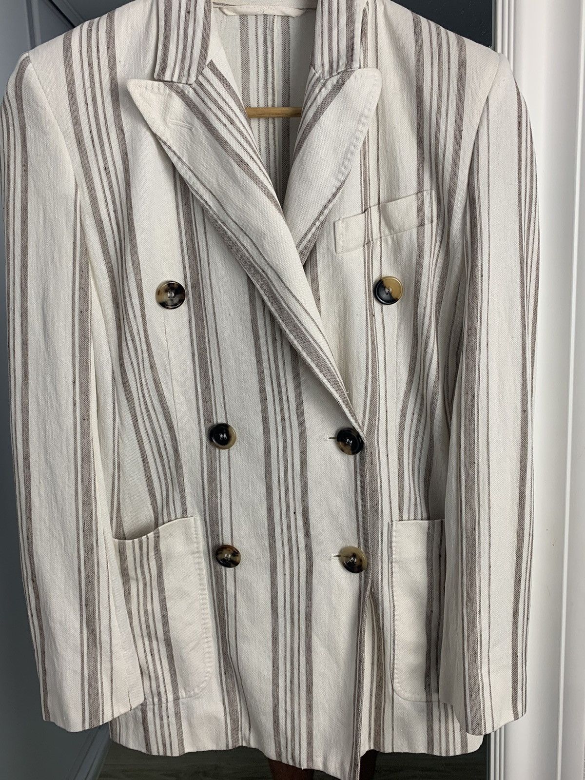 Max Mara Max Mara Blazer Linen Jacket Max Mara Striped Blazer Size:6 Size M / US 6-8 / IT 42-44 - 4 Thumbnail