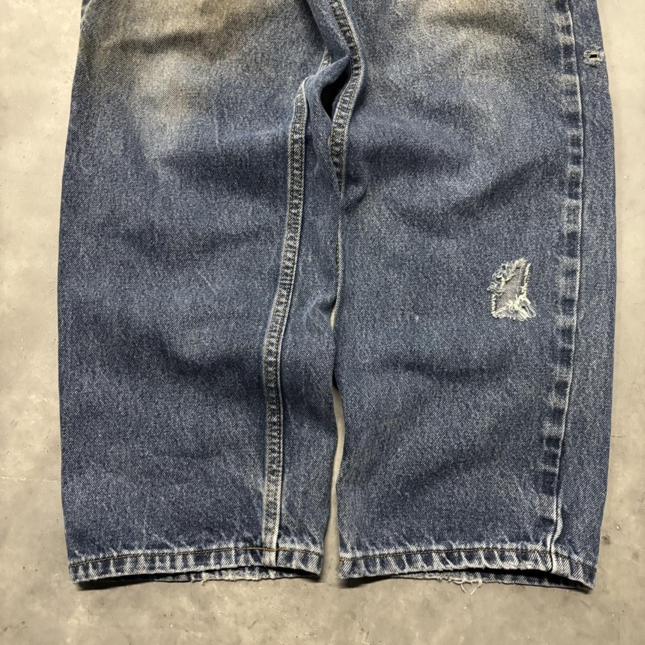 Japanese Brand × Vintage Crazy Vintage Y2K/2000s Grunge Faded Dark Wash Workwear Style Denim Jeans! Size US 34 / EU 50 - 6 Thumbnail