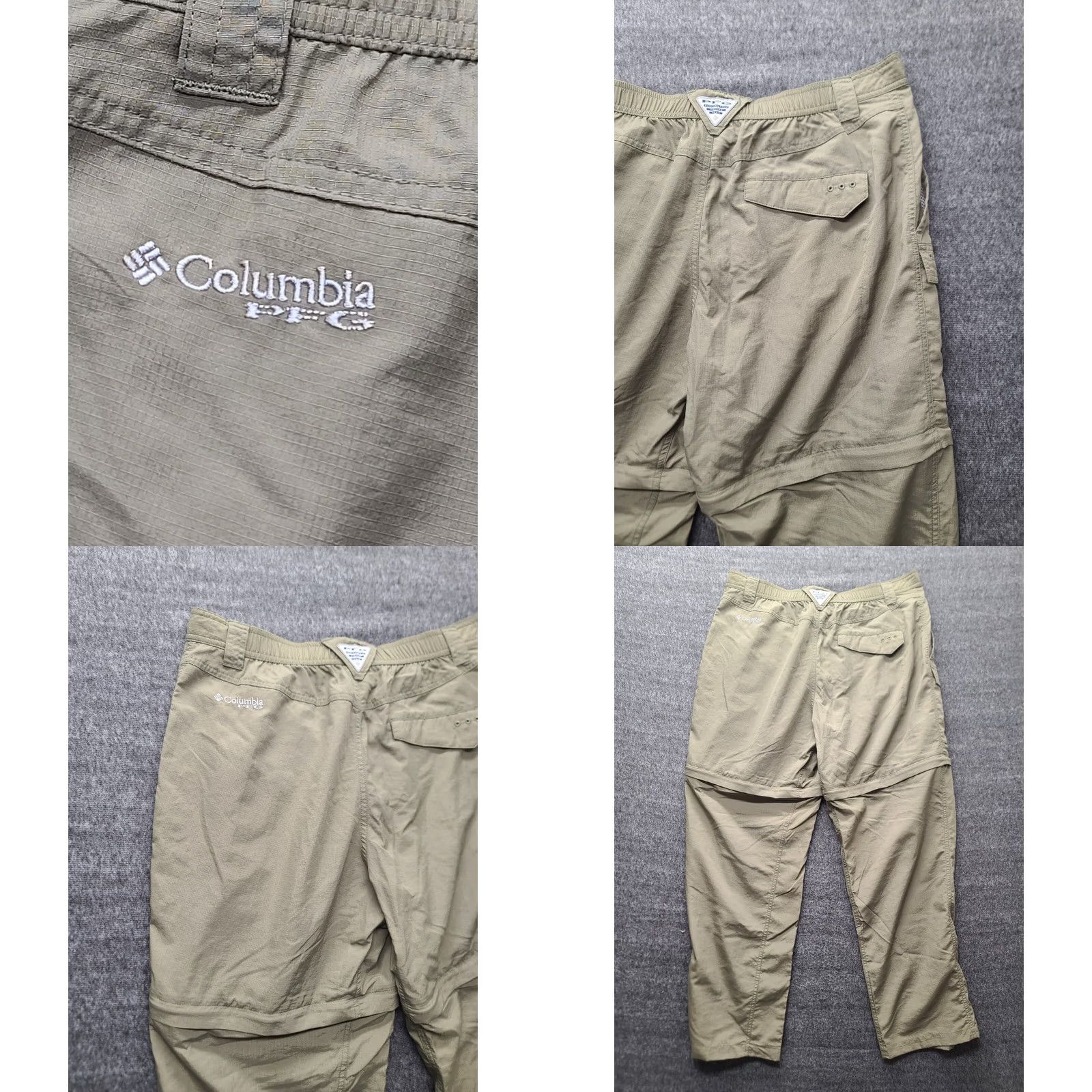 Vintage VINTAGE Columb ia PFG Cargo Pants Mens L Convertible Hiking Outdoors Fishing Beige Size US 33 - 9 Thumbnail
