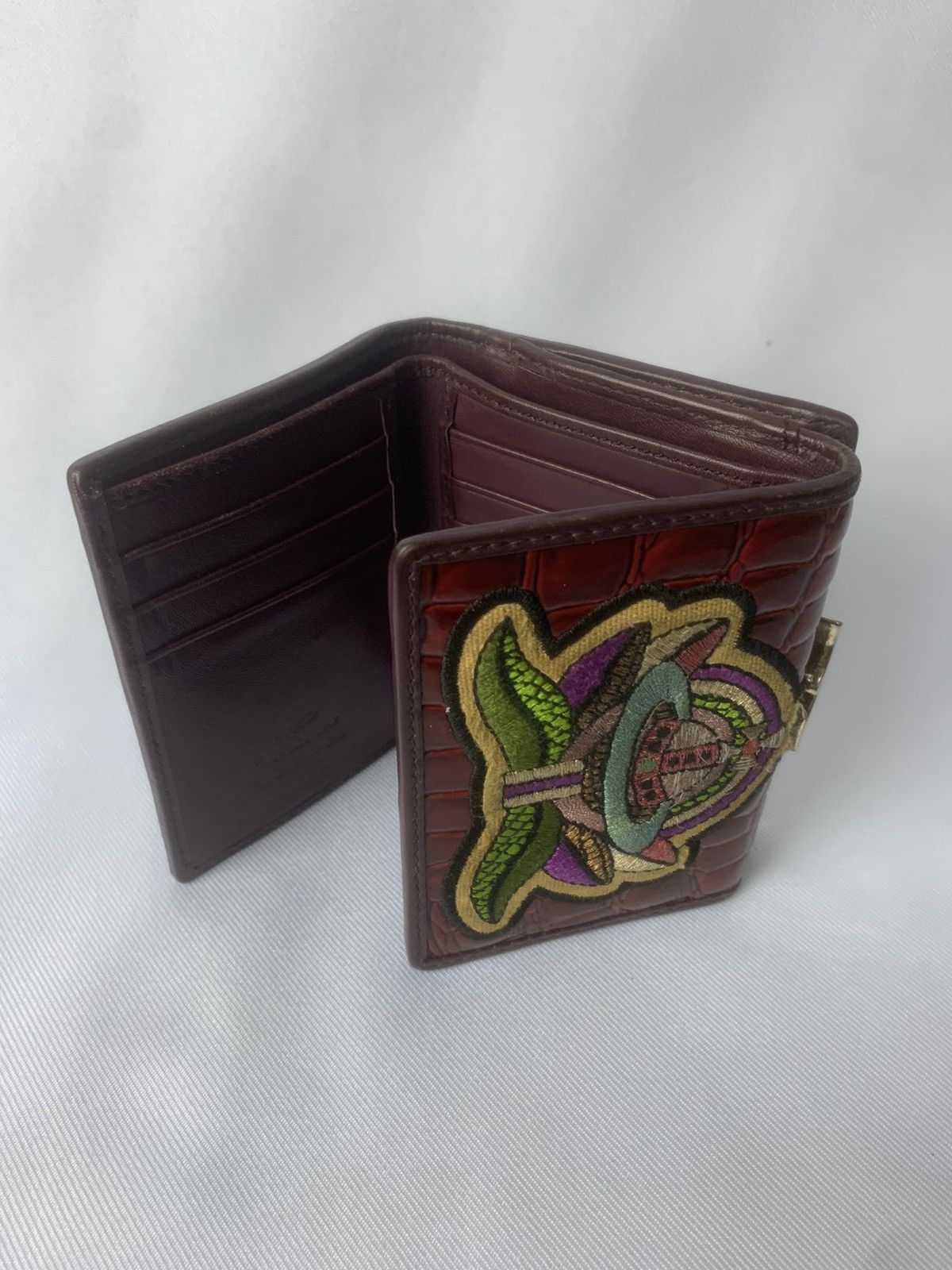 Vivienne Westwood Patent Croc Trifold Wallet Size ONE SIZE - 4 Thumbnail
