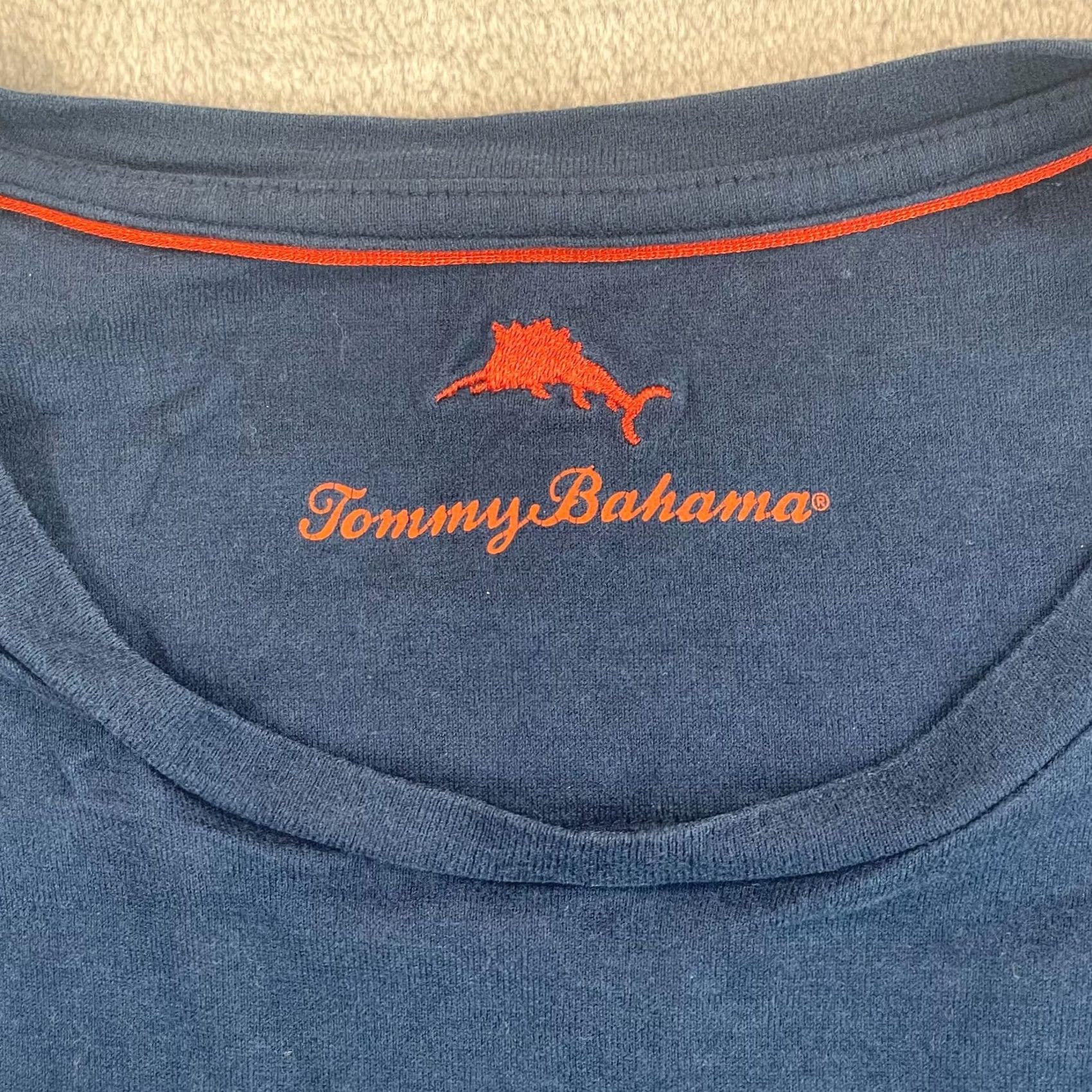 Tommy Bahama Tommy Bahama T-Shirt Men Palm Cove Navy Blue Short Sleeve 2XLB Big Logo Marlin Size US XXL / EU 58 / 5 - 2 Thumbnail