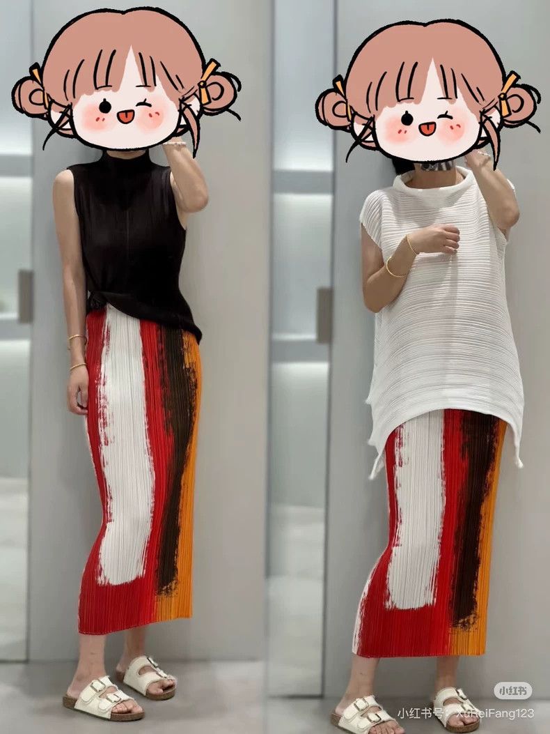 Issey Miyake Issey Miyake size:3 New dynamic print series skirt Size 22" - 6 Thumbnail