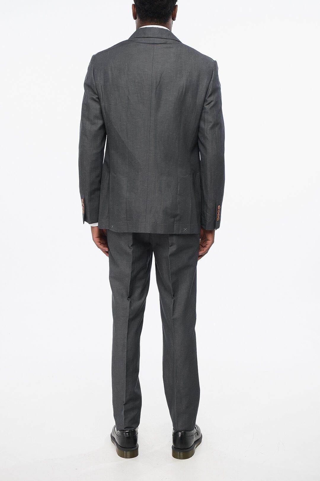 Brunello Cucinelli og1mm0725 Single-breasted Linen Blend Suit in Dark Grey Size US XL / EU 56 / 4 - 4 Thumbnail