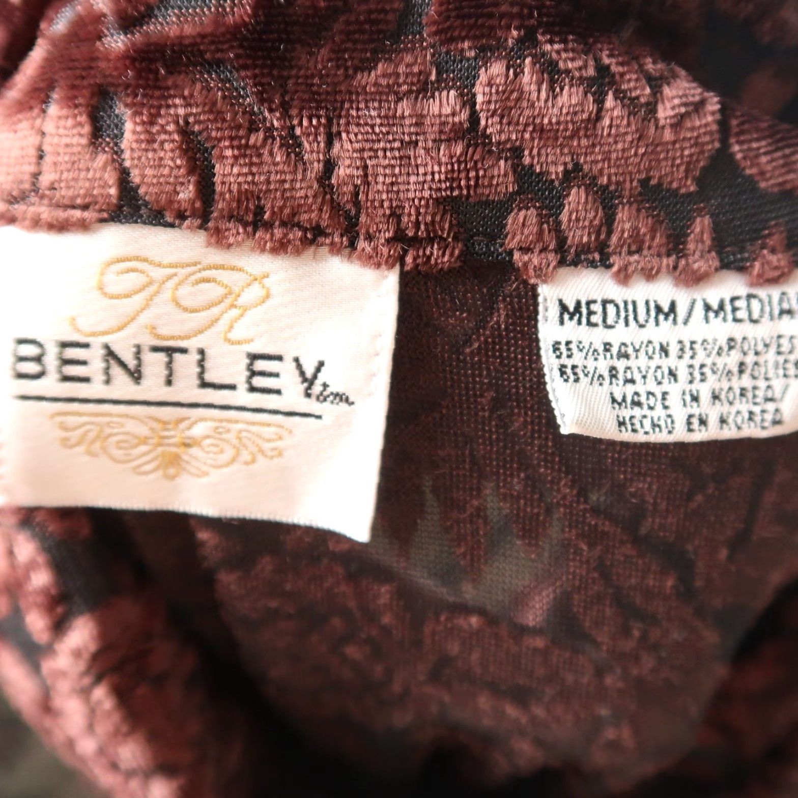 Velvet VINTAGE Bentley Brown Floral Velvet Burnout Button-Down Top M Womens Long Sleeve 90s Bohemian 90s Floral Vintage Size M / US 6-8 / IT 42-44 - 5 Thumbnail