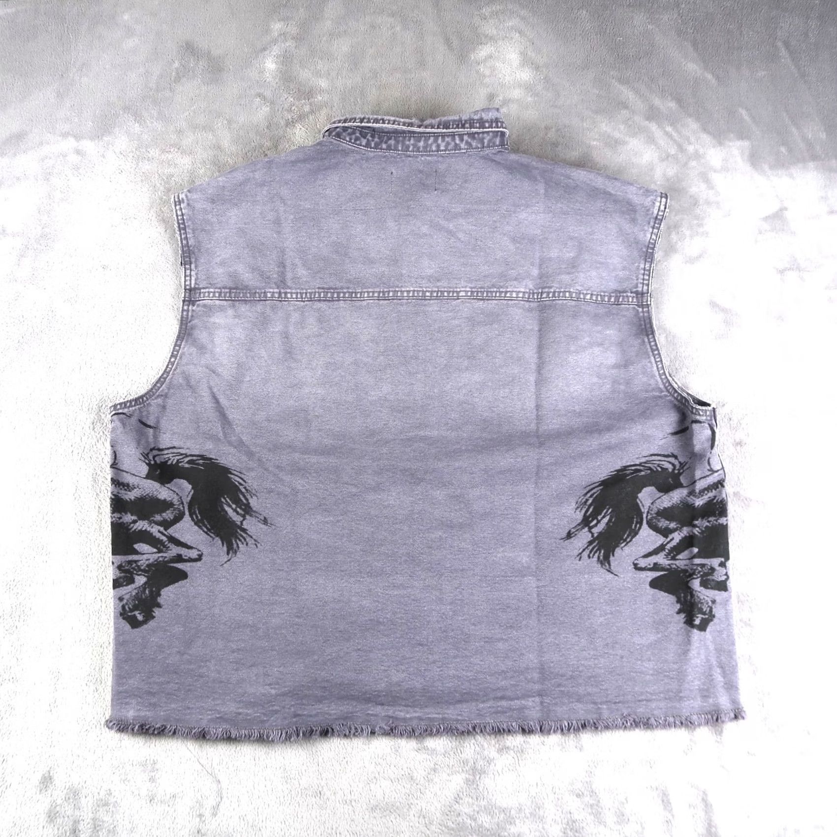 YoungLA VINTAGE YoungLa Denim Button Shirt Men L Gray Western Cowboy sleeveless crop Size US L / EU 52-54 / 3 - 2 Thumbnail