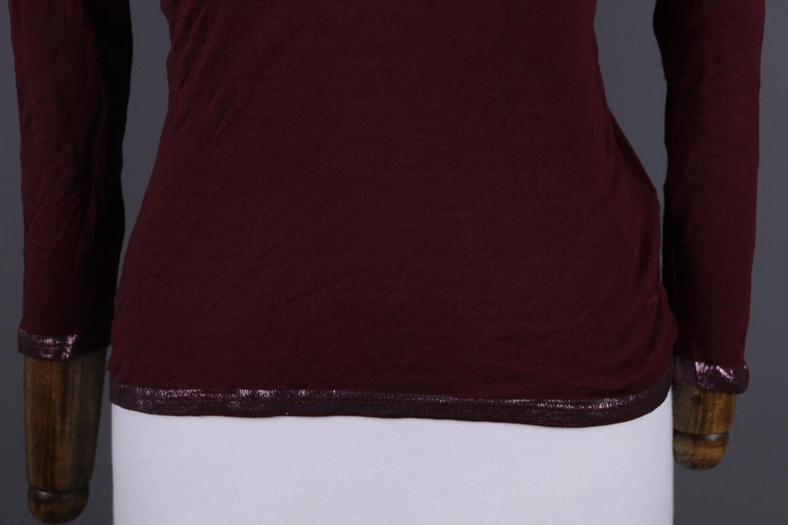 Zadig & Voltaire Zadig & Voltaire Chlo Poil Burgundy Knit Henley Shirt Size S Size S / US 4 / IT 40 - 9 Thumbnail