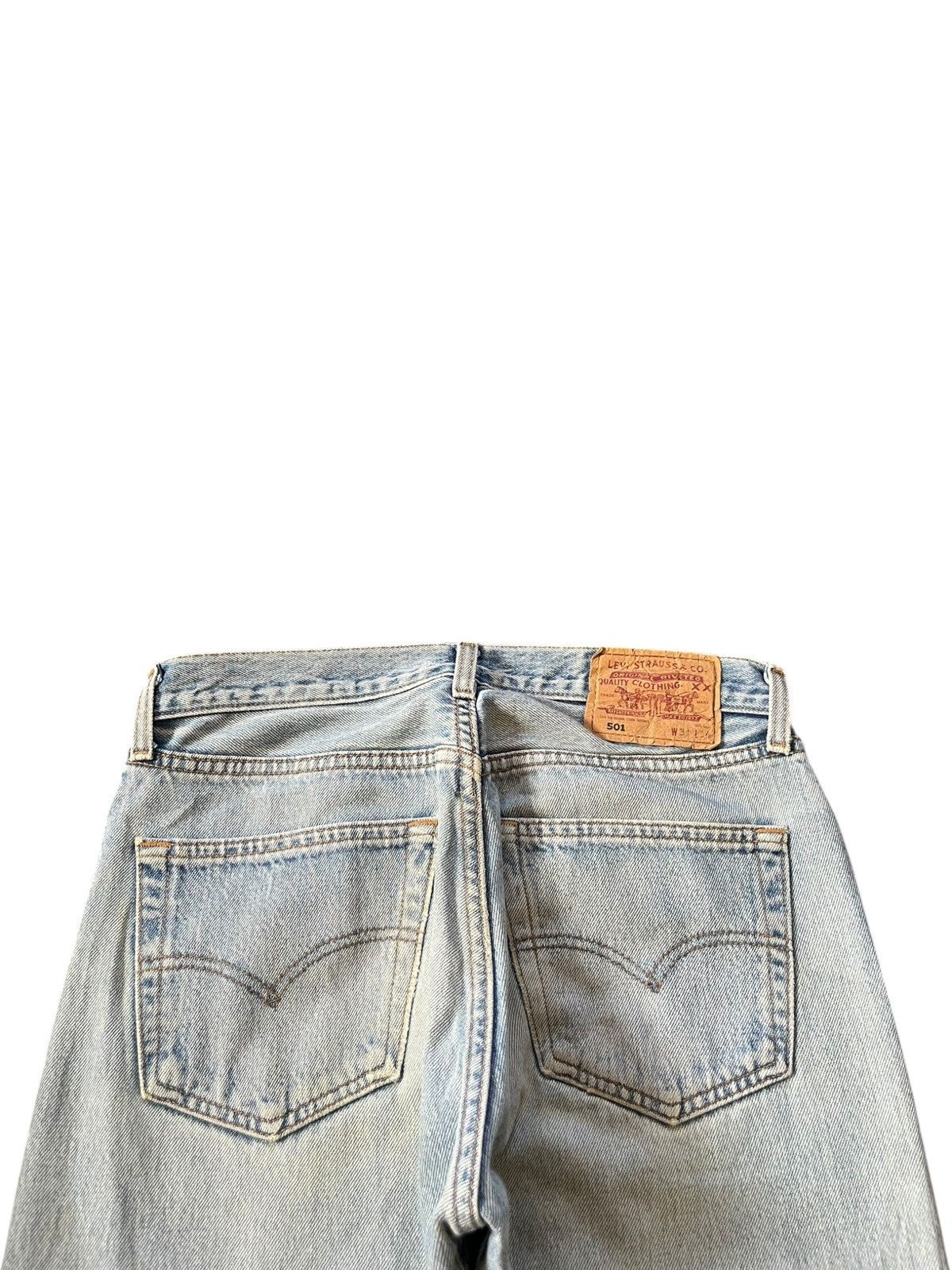Levi's Vintage 90s Levis 501 Faded Wash Distressed Jeans Size US 30 / EU 46 - 4 Thumbnail