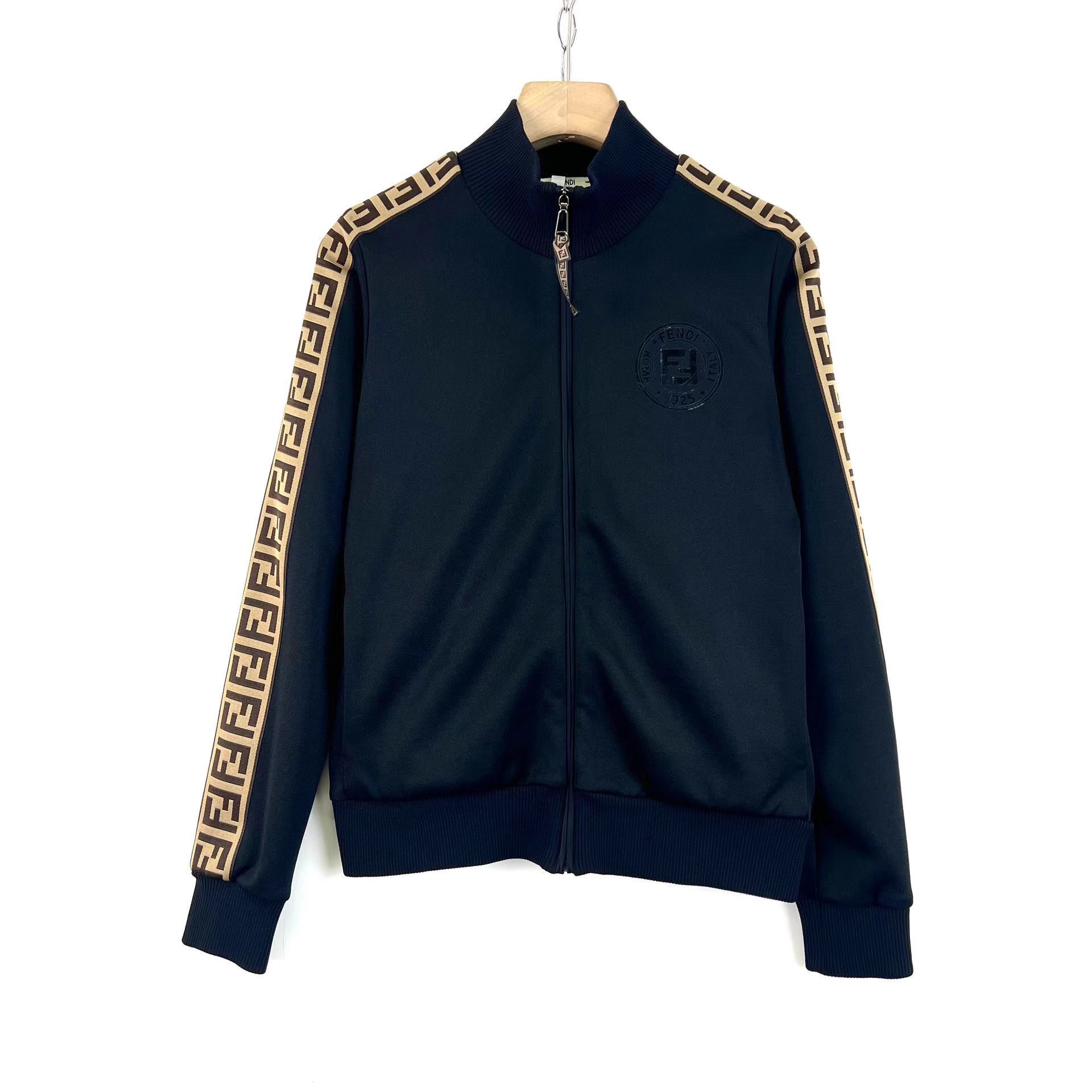 Fendi Black Bomber Jacket with Stripe Sleeves XS Size US XS / EU 42 / 0 - 1 Thumbnail
