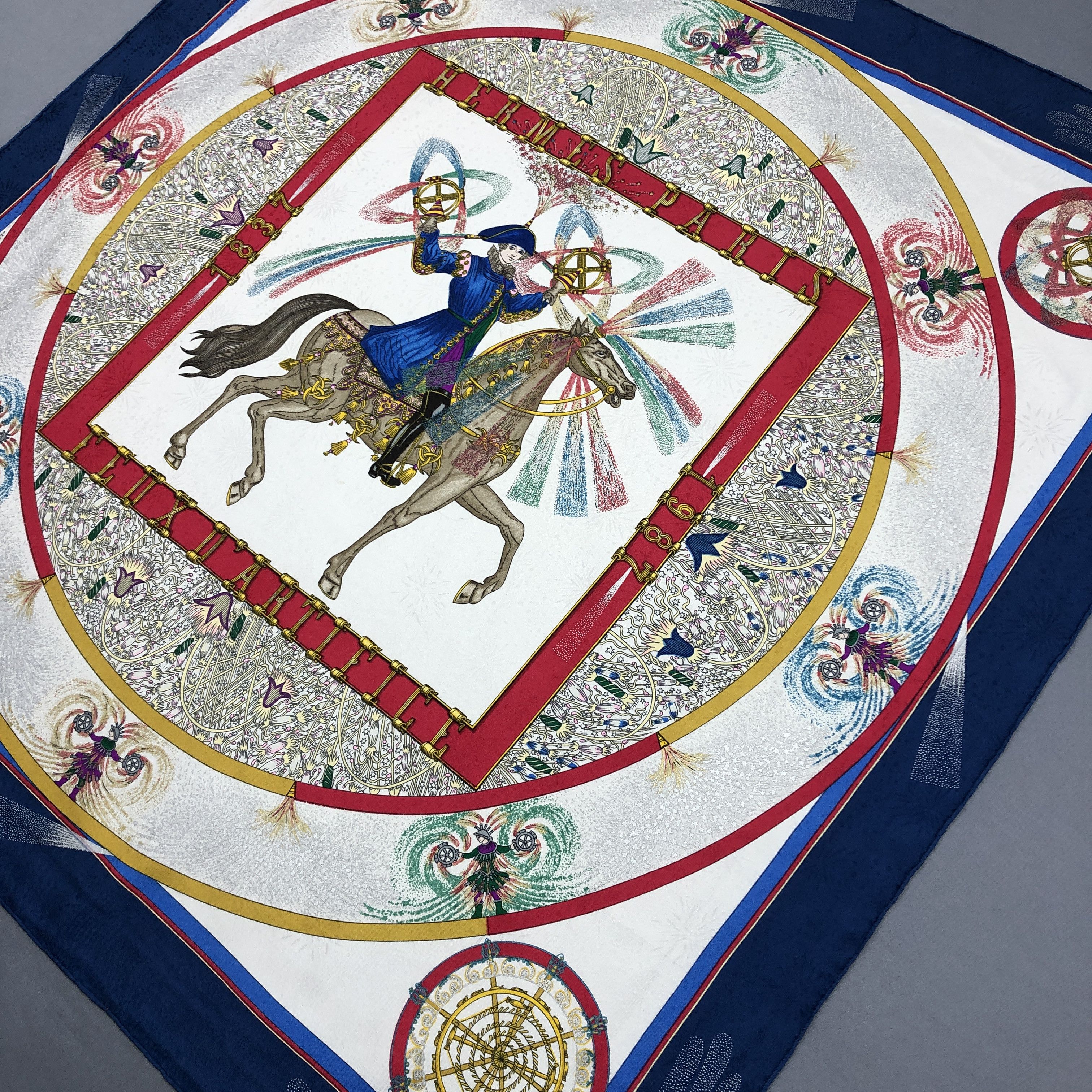 Hermes × Vintage Vintage Hermes Paris SILK Scarf Feux D'Artifice Stole Wraps Size ONE SIZE - 5 Thumbnail