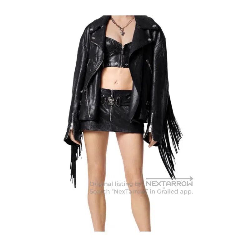 Versace Versace Punk style with cotton leather jacket Size M / US 6-8 / IT 42-44 - 4 Thumbnail