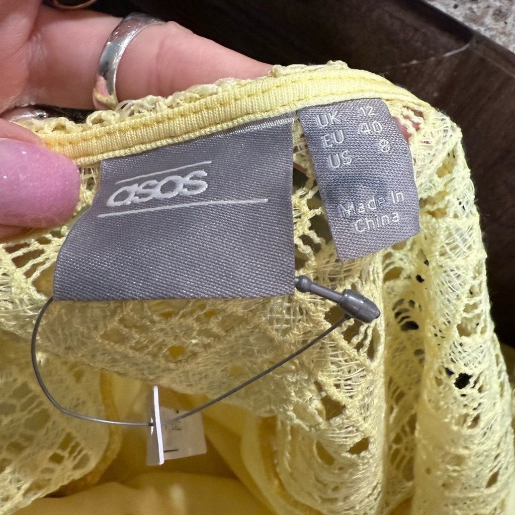Asos ASOS Yellow Sweetheart Neck Sundress Midi Size M / US 6-8 / IT 42-44 - 9 Thumbnail
