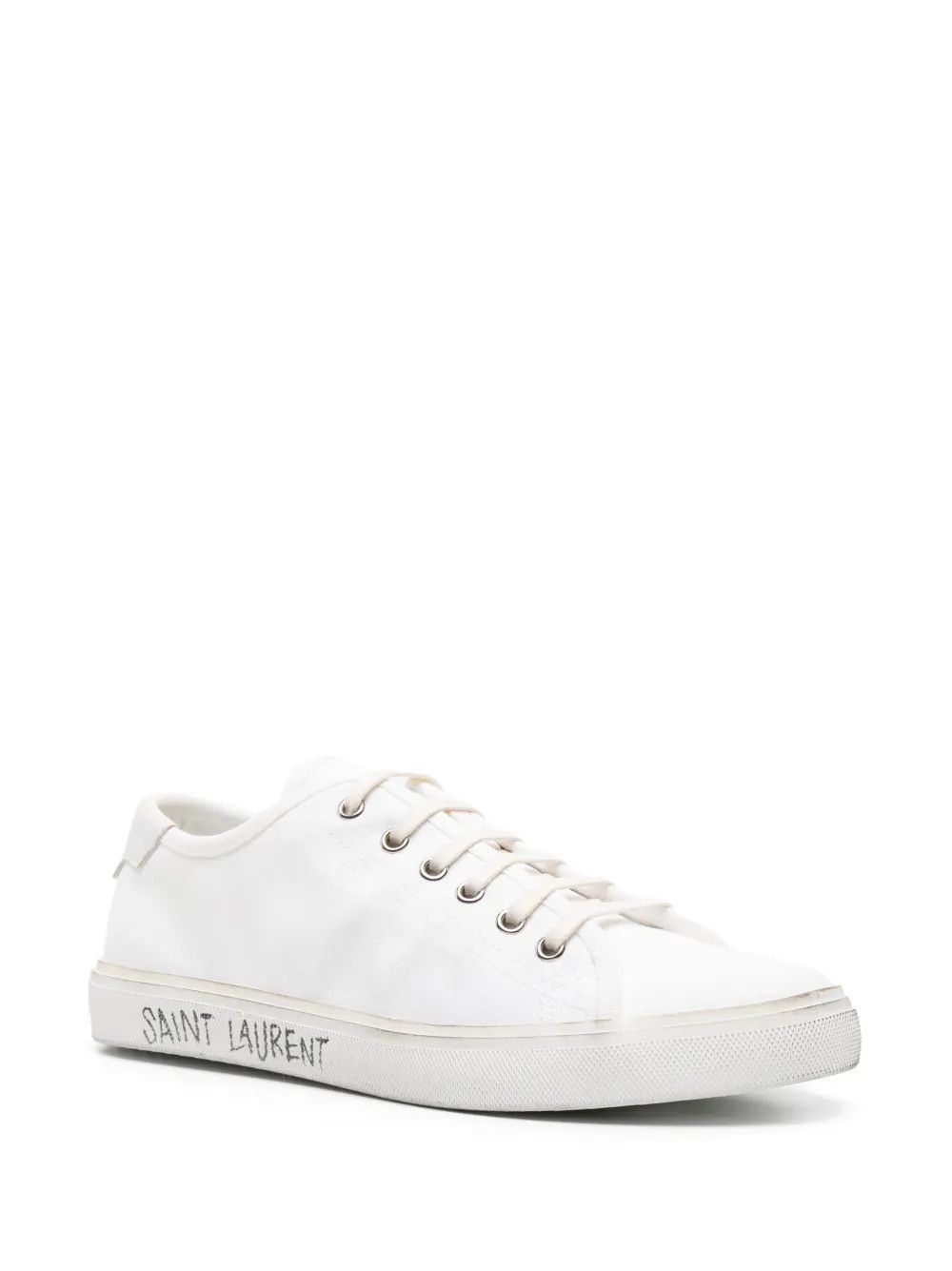 Saint Laurent Paris o1b1hav110325 606446 Malibu Sneakers Canvas Leather in White Size US 10 / IT 40 - 2 Thumbnail