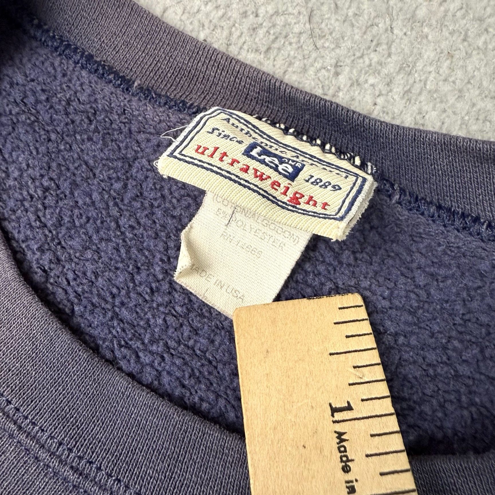Lee VINTAGE Lee Boston Sweatshirt Mens L Blue 90s USA Heavyweight Ultraweight Fleece Pullover Crew Neck Size US L / EU 52-54 / 3 - 6 Thumbnail