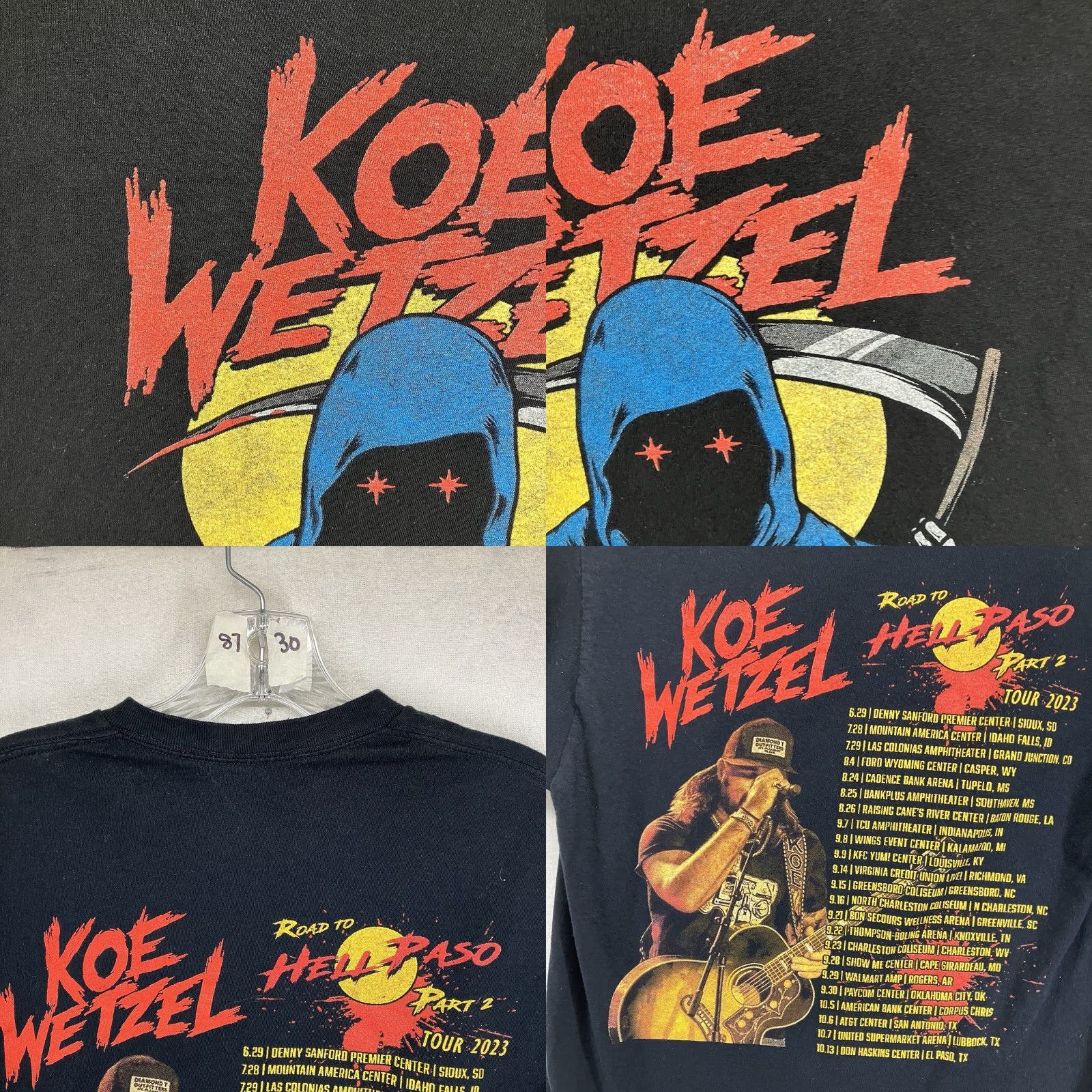 Next Level VINTAGE Koe Wetzel Road to Hell Paso Part 2 Black Short Sleeve T-Shirt Mens Small Band Concert Graphic Cotton Size US S / EU 44-46 / 1 - 8 Thumbnail