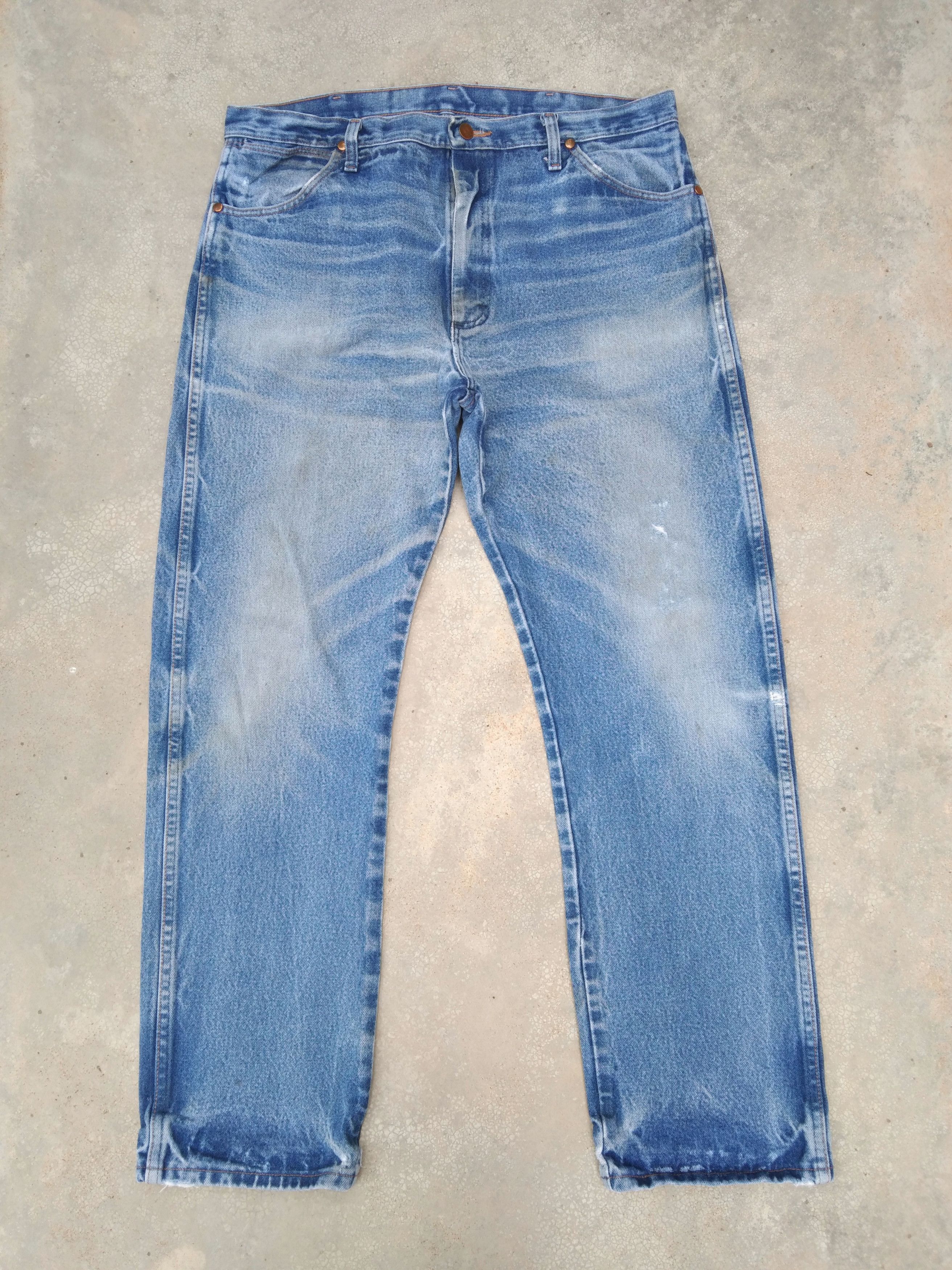 Japanese Brand Vintage Wrangler Distressed Jeans 38x32 Size US 38 / EU 54 - 1 Thumbnail